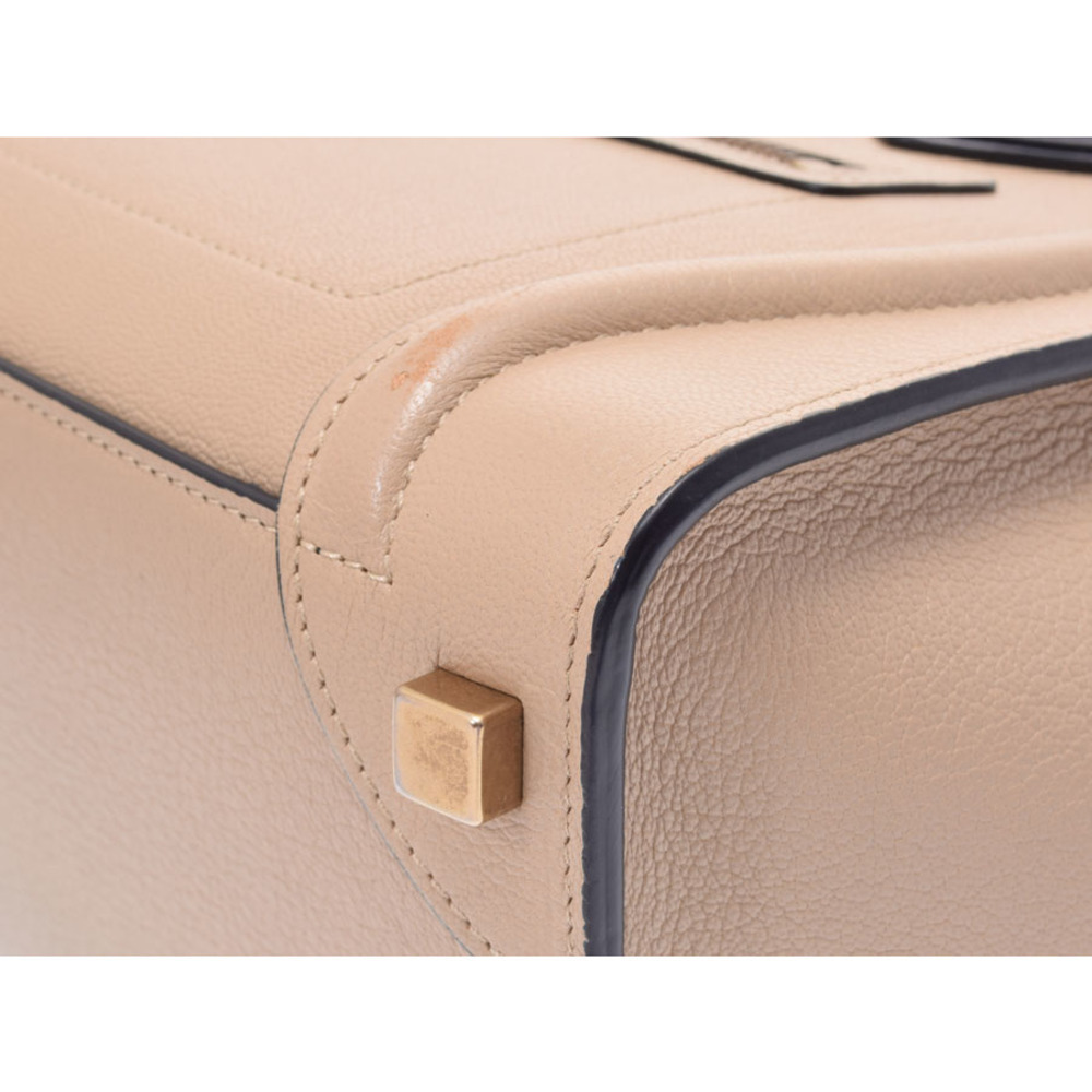 Celine Shopper Handbag Luggage Leather Micro Beige Blue Navy - Picture 7 of 12
